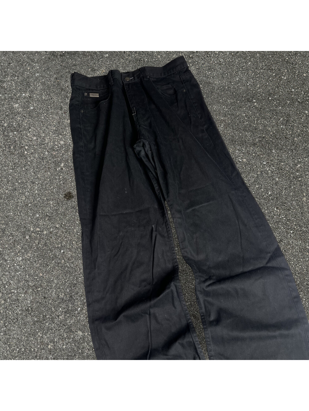 Vintage Y2K LRG Lifted Research Group Black Wide Leg Denim Jeans Size 36